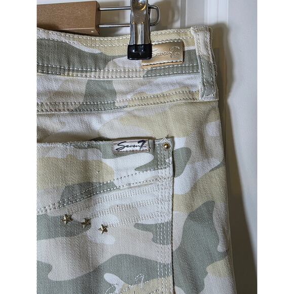 SEVEN7 Brown Green Tan Camo Distressed Stretch Jeans Pants SZ 12 - Picture 6 of 12